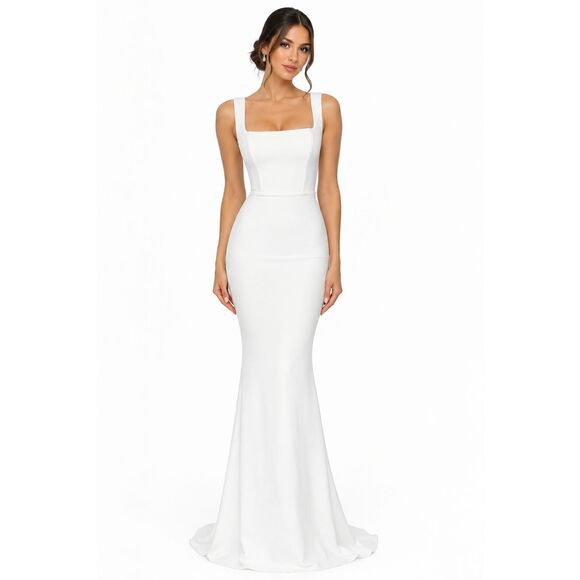 Lulu's Dresses & Skirts - Lulus White Off The Shoulder Corset Bustier Maxi Dress Size XS